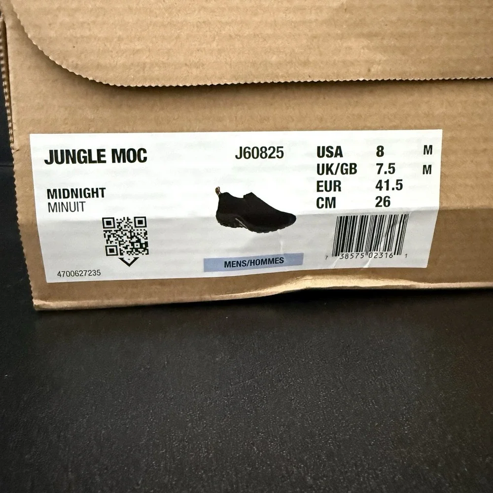 Merrell‎ Jungle Moc Men's Size 8 Midnight J60825 Slip On Shoes Black J60825
